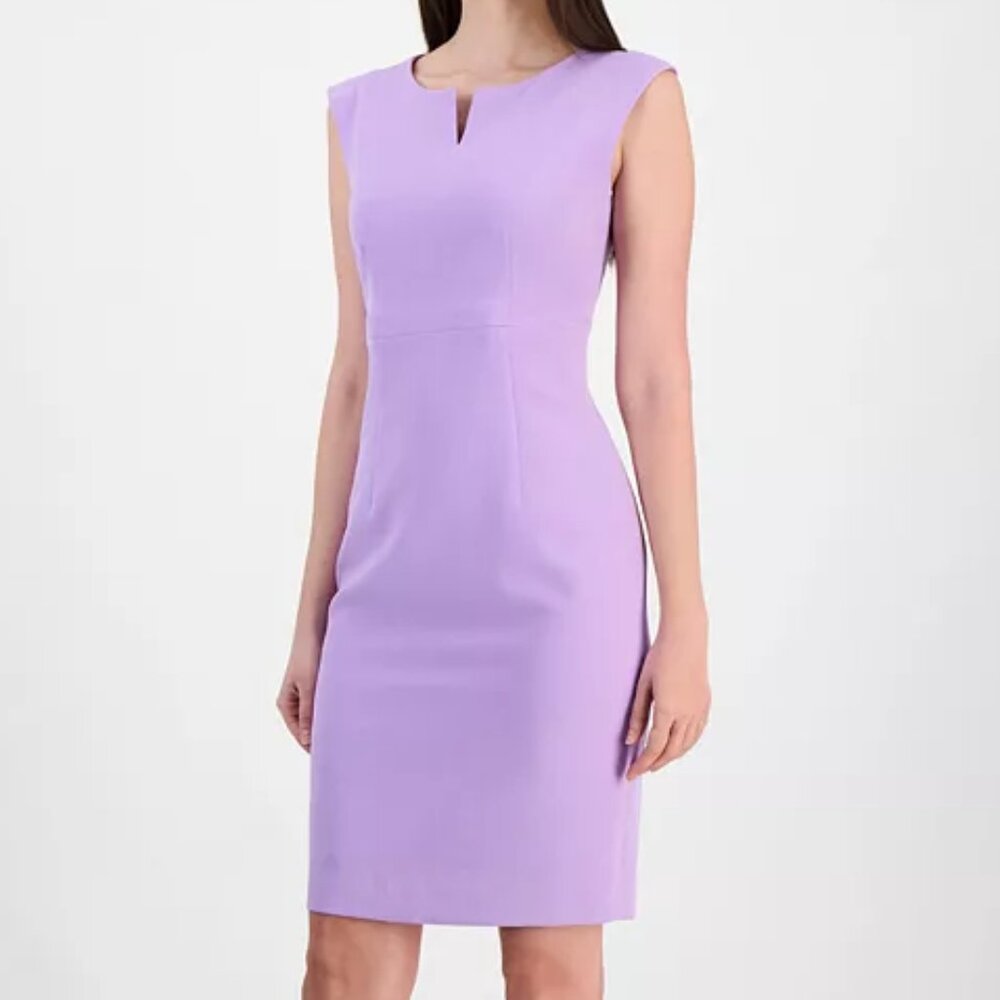 NWT Kasper Lavender-Mauve Sheath Dress  Size 8P